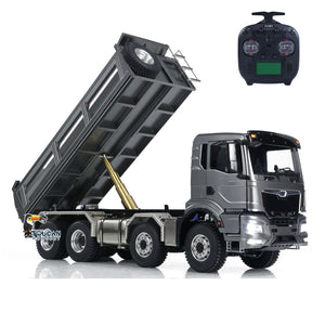 1:14 Hydraulic Radio Control Tipper Truck 8x8 RC 2 Speed Dump Truck Sound Light Assemble and Painted