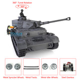 1/16 Scale TK7.0 Upgraded 2.4Ghz Henglong Panzer IV F2 Ready To Run Remote Controlled Tank 3859 W/ 360 Turret Tracks Sprockets