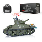 Henglong 1/16 TK7.0 Plastic USA M4A3 Sherman 360 Turret Barrel Recoil Remote Controlled Ready To Run Tank 3898 Tracks Sprockets