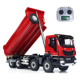 1:14 8*8 Hydraulic RC Equipment Radio Control Tipper Car Simulation Dump Truck DIY Model Sound Light I6S ESC Servo