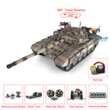 Customized Ver Henglong 1/16 TK7.0 Russian T90 Ready To Run Remote Controlled Tank 3938 W/ 360 Metal Road Wheels Red Eyes