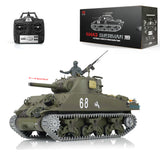 Henglong 1/16 TK7.0 M4A3 Sherman Radio Controlled Ready To Run Tank 3898 Barrel Recoil Metal Tracks Sprockets Idlers Smoke Sound