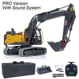 1:14 RC EC160E Hydraulic Excavator 3 Arms Metal Remote Control Diggers Model with Light Sound System Painted and Assembled