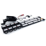 4-Axle Metal Extendable Semi-trailer Painted for 1/14 RC Tractor Truck Radio Controlled Car Model Rear Light LED