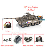 1/16 Scale TK7.0 2.4Ghz Henglong Russian T90 RTR RC Tank 3938 W/ 360 Turret Red Eyes Metal Tracks Sprockets Idlers Smoke