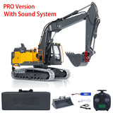 1:14 RC EC160E Hydraulic Excavator 3 Arms Metal Remote Control Diggers Model with Light Sound System Painted and Assembled