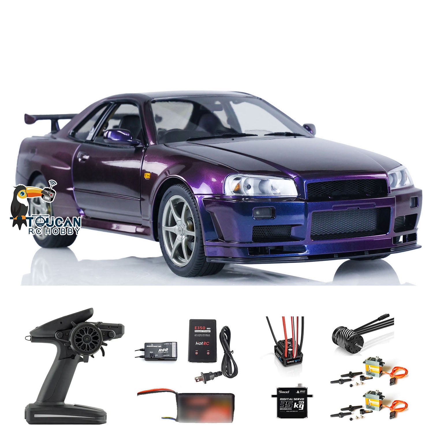 1/8 Capo RC Racing Car MidNight Purple Model for GTR R34 RTR Drift Veh –  toucanhobby