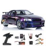 1/8 Capo RC Racing Car MidNight Purple Model for GTR R34 RTR Drift Vehicle High-end with Metal Brushless Light Control System