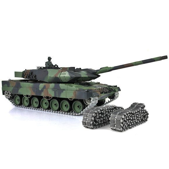 Henglong 1/16 Scale TK7.0 Leopard2A6 Ready To Run Remote Controlled Tank 3889 W/ 360 Turret Metal Tracks Sprockets Idlers