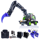 1/14 Metal EC380 MTModel RC Excavator Hydraulic Wheeled Radio Control Engineering Vehicle Grab Tiltable Clamshell Bucket