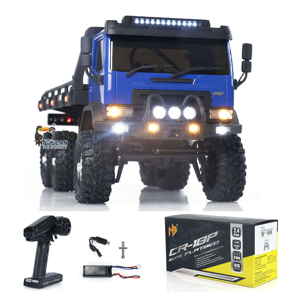 CR18P Flatbed Truck 6x6 RTR RC Rock Crawler 1/18 Scale Off-Road Truck 2-Speed Lights