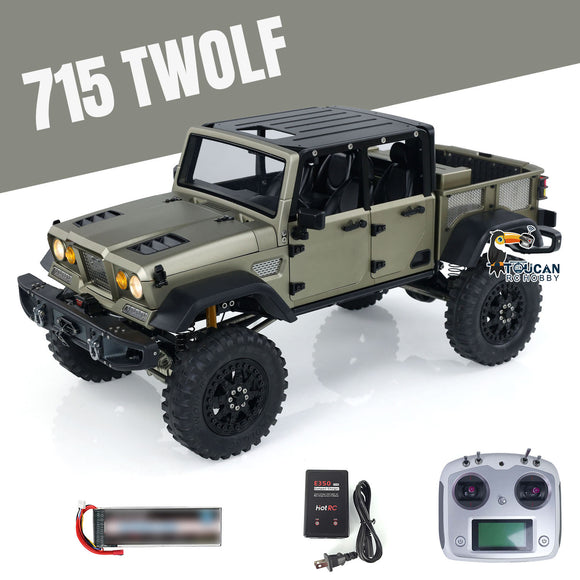 RTR TWOLF 1/10 TW-715 RC Off-road Metal Crawler Climb Truck with Sounds Lights Smoke Two-speed Transmission