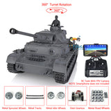 1/16 TK7.0 Customized Ver Henglong Panzer IV F2 RTR RC FPV BB IR Model Tank 3859 Metal Track Wheels W/ 360 Turret Smoke Sound