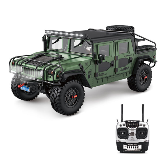HG Painted RC Off-road Vehicle for 1/10 4X4 Remote Controlled Hummer PiCK-up Crawler Sound Light System Upgraded Versions