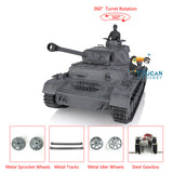 1/16 Scale TK7.0 Upgraded 2.4Ghz Henglong Panzer IV F2 Ready To Run Remote Controlled Tank 3859 W/ 360 Turret Tracks Sprockets