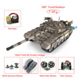 1/16 Scale TK7.0 2.4Ghz Henglong Russian T90 RTR RC Tank 3938 W/ 360 Turret Red Eyes Metal Tracks Sprockets Idlers Smoke