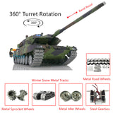2.4Ghz Henglong 1/16 Scale TK7.0 Leopard2A6 RC RTR BB IR Tank 3889 Barrel Recoil Metal Tracks W/ Linkages Smoke Sound 360 Turret