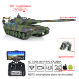 Henglong 1/16 TK7.0 Plastic Leopard2A6 Remote Controlled Ready To Run FPV Tank 3889 Steel Gearbox Barrel Recoil Tracks Sprockets