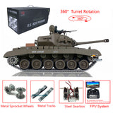 2.4GHz Henglong 1/16 FPV Scale TK7.0 Upgraded M26 Pershing RTR Remote Controller Model Tank 3838 Mental Version With 360 Turret