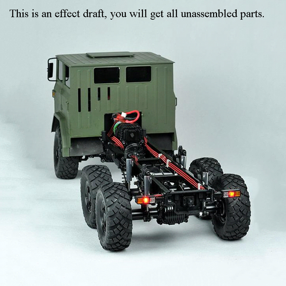 CROSSRC 1/12 Scale Model XC6-A Off Road Military Truck KIT Motor Light Car 6*6 Vehicle Unassembled W/ Motor Light System Unpainted