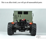 CROSSRC 1/12 Scale Model XC6-A Off Road Military Truck KIT Motor Light Car 6*6 Vehicle Unassembled W/ Motor Light System Unpainted