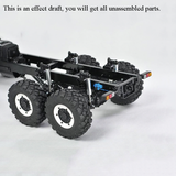 CROSSRC 1/12 Scale Model XC6-A Off Road Military Truck KIT Motor Light Car 6*6 Vehicle Unassembled W/ Motor Light System Unpainted