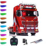 1/14 RC Tractor Truck 770S 8x8 Metal Chassis Remote Control Lorry Lock Differential 3Speed Cab Suspension Smoking ST8 Battery