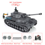 1/16 Scale TK7.0 Upgraded 2.4Ghz Henglong Panzer IV F2 Ready To Run Remote Controlled Tank 3859 W/ 360 Turret Tracks Sprockets