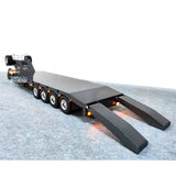 Metal 4 Axles Trailer for 1/14 JDM 189 RC Tractor Remote Controlled Semi-Trailer Truck with Electric Tail-board Painted Assembled