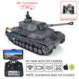 2.4Ghz Henglong 1/16 TK7.0 Plastic Panzer IV F2 RC RTR Model Tank 3859 W/ Steel Gearbox 360 Turret Smoke Sound Tracks FPV