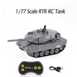 Remote Control 1:77 Scale Battle Tank 2.4G German Panther RTR Mini Toy LED Light Painted and Assembled for Multiplayer Games