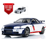 1/8 R34 4x4 Capo 4WD RC Drift Vehicle Metal Remote Control Racing Car Model High-Speed Ready to Run RTR Sound Smoking Optional Versions