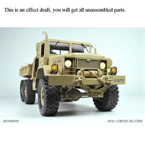 1/12 CROSS RC 6*6 Off Road Military Truck Model HC6 KIT with Metal Axles 45T Motor Light System Car Trumpet Unassembed Unpainted
