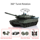 2.4G Henglong 1/16 Scale TK7.0 Leopard2A6 RTR RC BB IR Tank 3889 W/ 360 Turret Metal Idlers Tracks Sprockets Smoke Sound