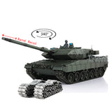 2.4Ghz Henglong 1/16 Scale TK7.0 Leopard2A6 Remote Controlled Ready To Run BB IR Tank 3889 Metal Tracks W/ Linkages Barrel Recoil