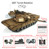 Henglong 1/16 TK7.0 Abrams Ready To Run Remote Controlled BB IR Tank 3918 360 Barrel Recoil Metal Road Wheels Smoke Sound