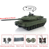 Henglong 1/16 Scale TK7.0 Metal German Leopard2A6 Ready To Run Remote Controlled Tank 3889 Barrel Recoil Tracks Sprockets Idlers