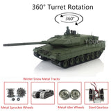 2.4G Henglong 1/16 Scale TK7.0 Leopard2A6 RTR RC BB IR Tank 3889 W/ 360 Turret Metal Idlers Tracks Sprockets Smoke Sound