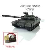 2.4Ghz Henglong 1/16 Scale TK7.0 Russian T90 RTR RC Tank 3938 W/ 360 Turret Red Eyes Metal Tracks Sprockets Idlers Smoke Sound