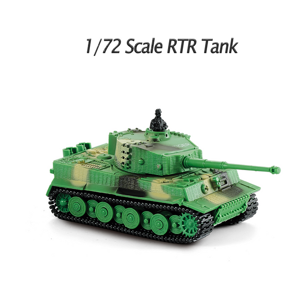 Remote Control Mini Tank 1/72 German Tiger RTR Toy Tank Sound Turret Turns 360 Painted and Assembled for Multiplayer Games