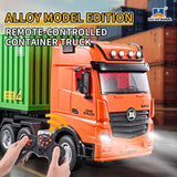 Huina 1317 1/18 RC Tractor Car Container Trailer Truck 9CH Remote Control Cars Assembled and Painted Hobby Model Gift