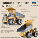 HUINA 1/18 1533 1:18 RC Dump Truck Remote Control Tipper Car 24G Vehicles Toys Assembled and Painted Hobby Model Gift