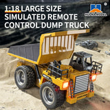 HUINA 1/18 1533 1:18 RC Dump Truck Remote Control Tipper Car 24G Vehicles Toys Assembled and Painted Hobby Model Gift