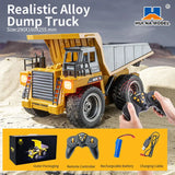 HUINA 1/18 1533 1:18 RC Dump Truck Remote Control Tipper Car 24G Vehicles Toys Assembled and Painted Hobby Model Gift