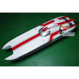 Kevlar Material 1300*360*220mm Red and White G30E 30CC Prepainted Gasoline Racing KIT RC Boat Hull Model Only for Advanced Player