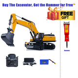 Kabolite K980 1/14 Hydraulic RC Excavator SY980H Giant PL18 Lite Radio Control Digger Metal Manual Quick Release Coupler Electric Hammer Ripper