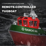 1/72 Heng Long 2.4G RC Tugboat Remote Control Towboat Powerful Dual Motor Model with Servo Motor ESC Emulated Boat Hobby Models