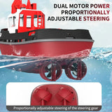 1/72 Heng Long 2.4G RC Tugboat Remote Control Towboat Powerful Dual Motor Model with Servo Motor ESC Emulated Boat Hobby Models