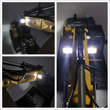 HUINA 580 2.4G 1/14 Toys RC Metal Excavator Remote Controllerd Truck DIY Model Smoke Battery Radio Bit Timber Grab