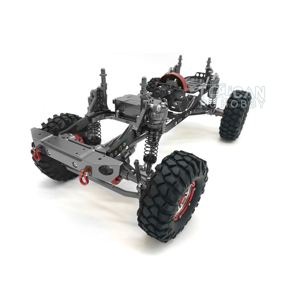 CN Stock Second-hand 90%New 455MM RC Cars 1/10 AXIAL SCX10 CNC Rock Crawler Chassis Upgraded Tires W/O ESC